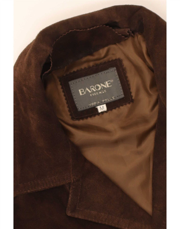 Barone Herren Wildlederjacke UK 38 Mittelbraunes Leder