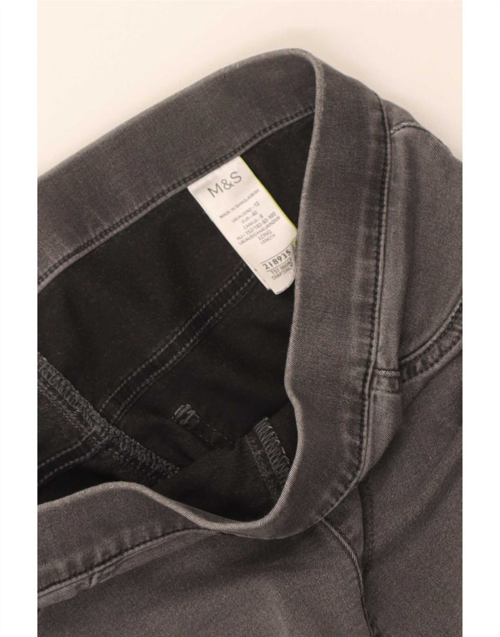 Marks & Spencer Damen Jegging-Jeans UK 12 Medium W30 L28 Graue Baumwolle