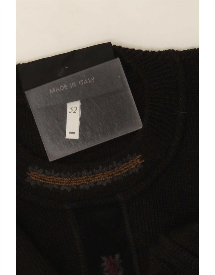 Cobra Herren-Pullover mit Rundhalsausschnitt, Größe 52, großes schwarzes Acryl