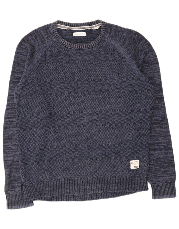 Jack & Jones Herren-Pullover mit Rundhalsausschnitt, XL, Marineblau, Baumwolle