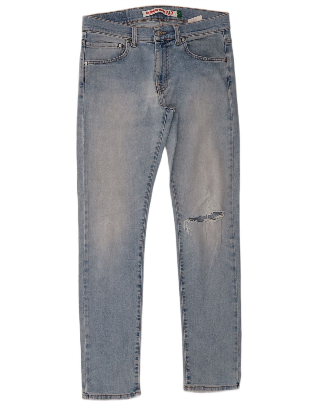 Carrera Damen 717 Distressed Slim Jeans W33 L31 Blaue Baumwolle