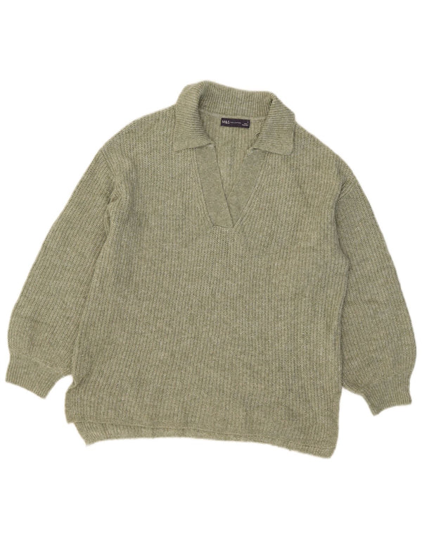 Marks & Spencer Damen-Pullover mit Rollkragen, UK 12, Medium Khaki, Acryl