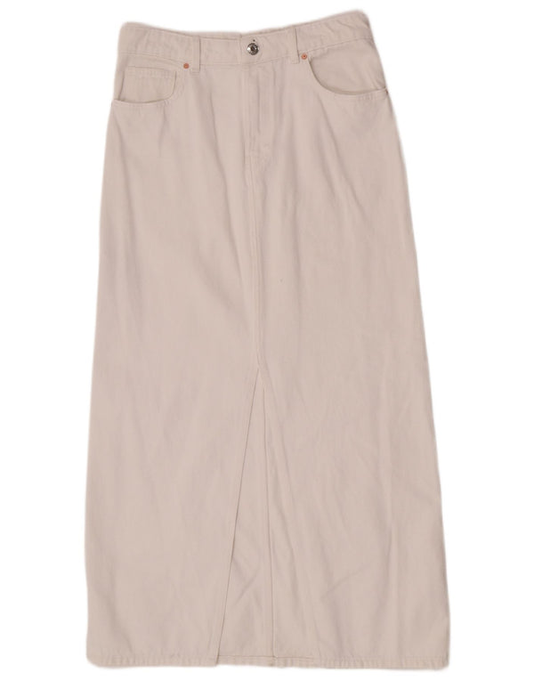 Mango Damen Jeansrock Medium W30 Weiße Baumwolle