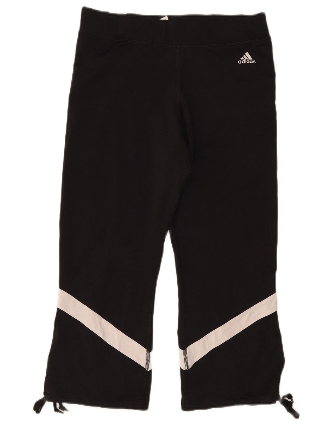 Adidas Damen Capri-Leggings UK 14 Large Schwarz Colourblock Polyester