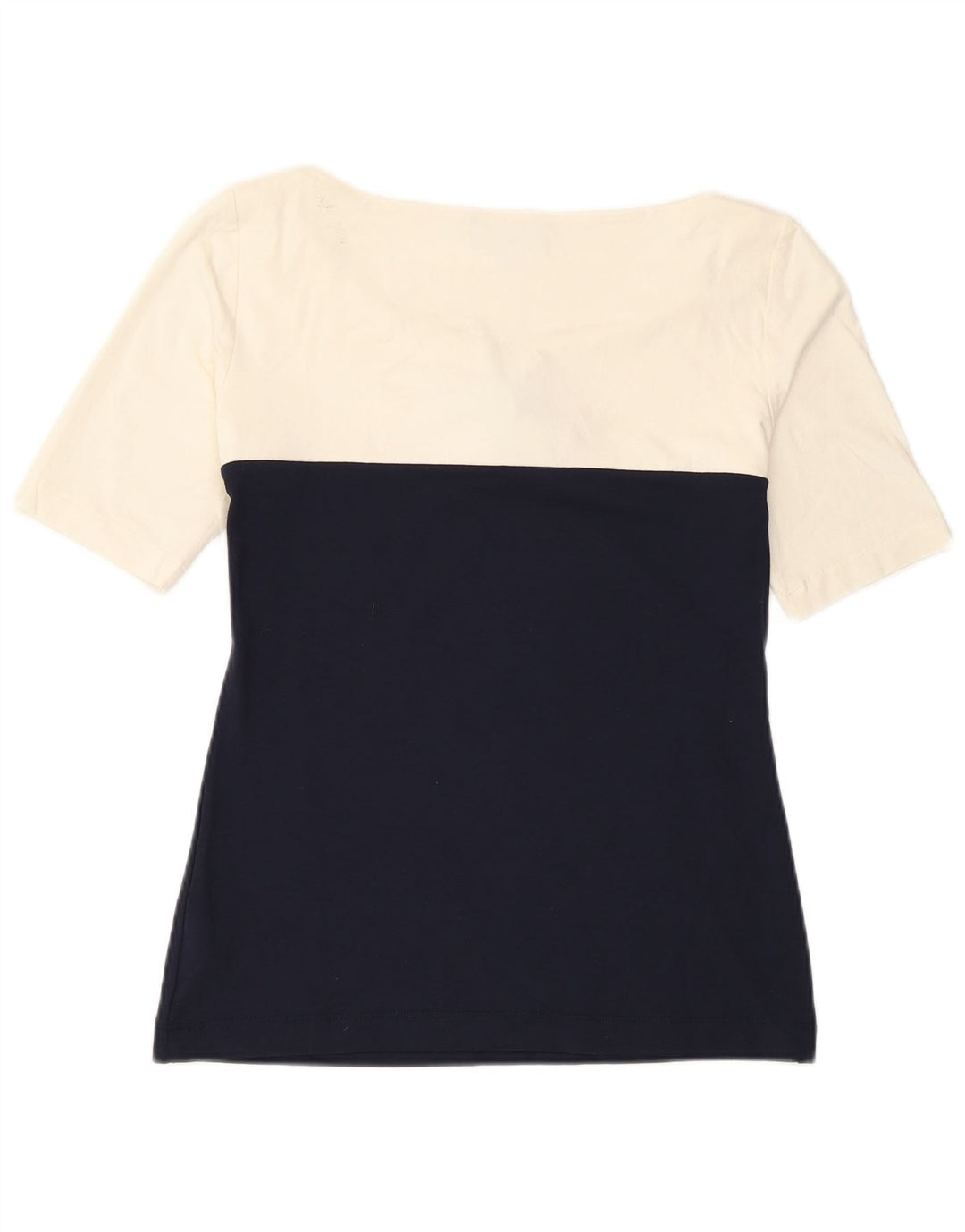Luisa Spagnoli Damen Blusenoberteil UK 10 Small Weiße Colourblock-Viskose