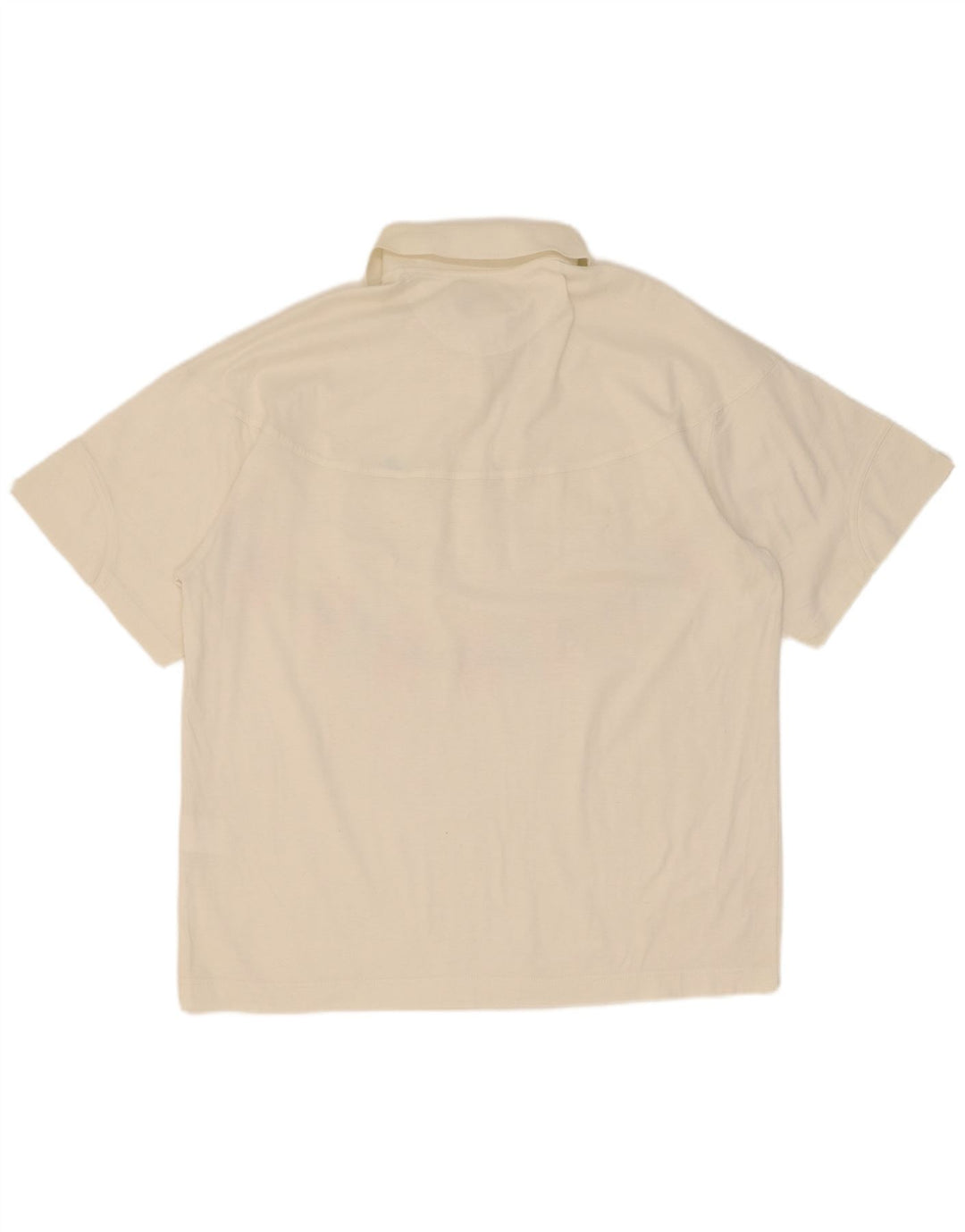 Ellesse Damen-Poloshirt IT 44 aus mittelweißer, geblümter Baumwolle