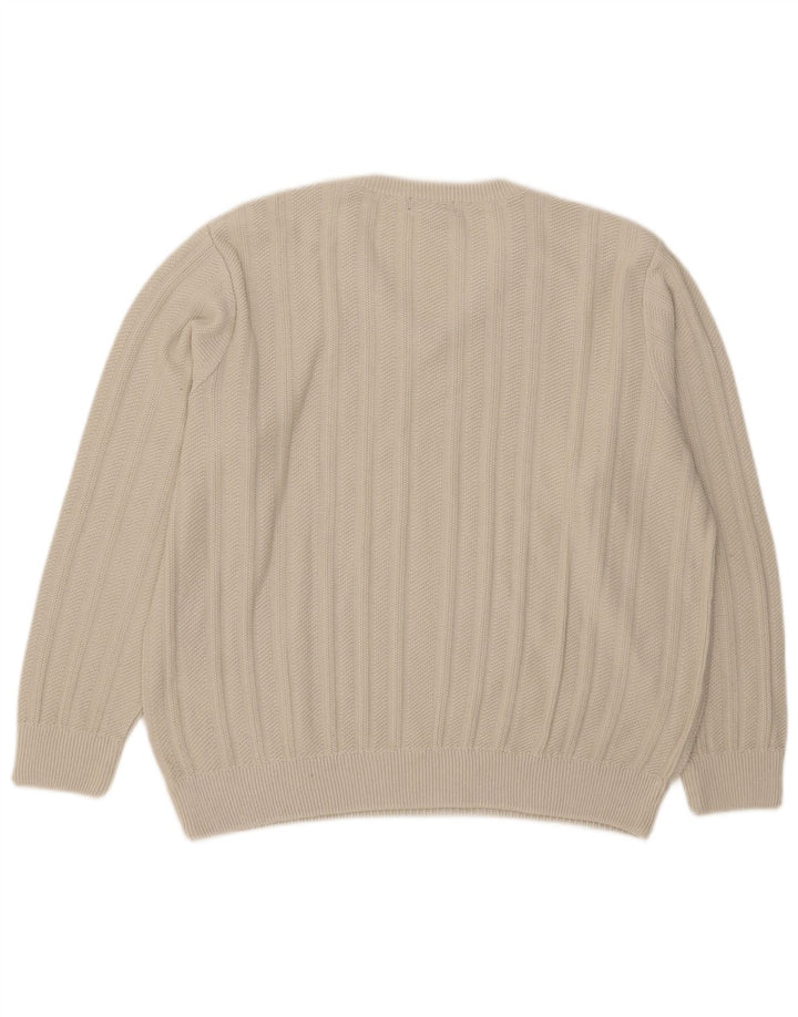 Marks & Spencer Herren-Pullover mit V-Ausschnitt, groß, beige, Acryl
