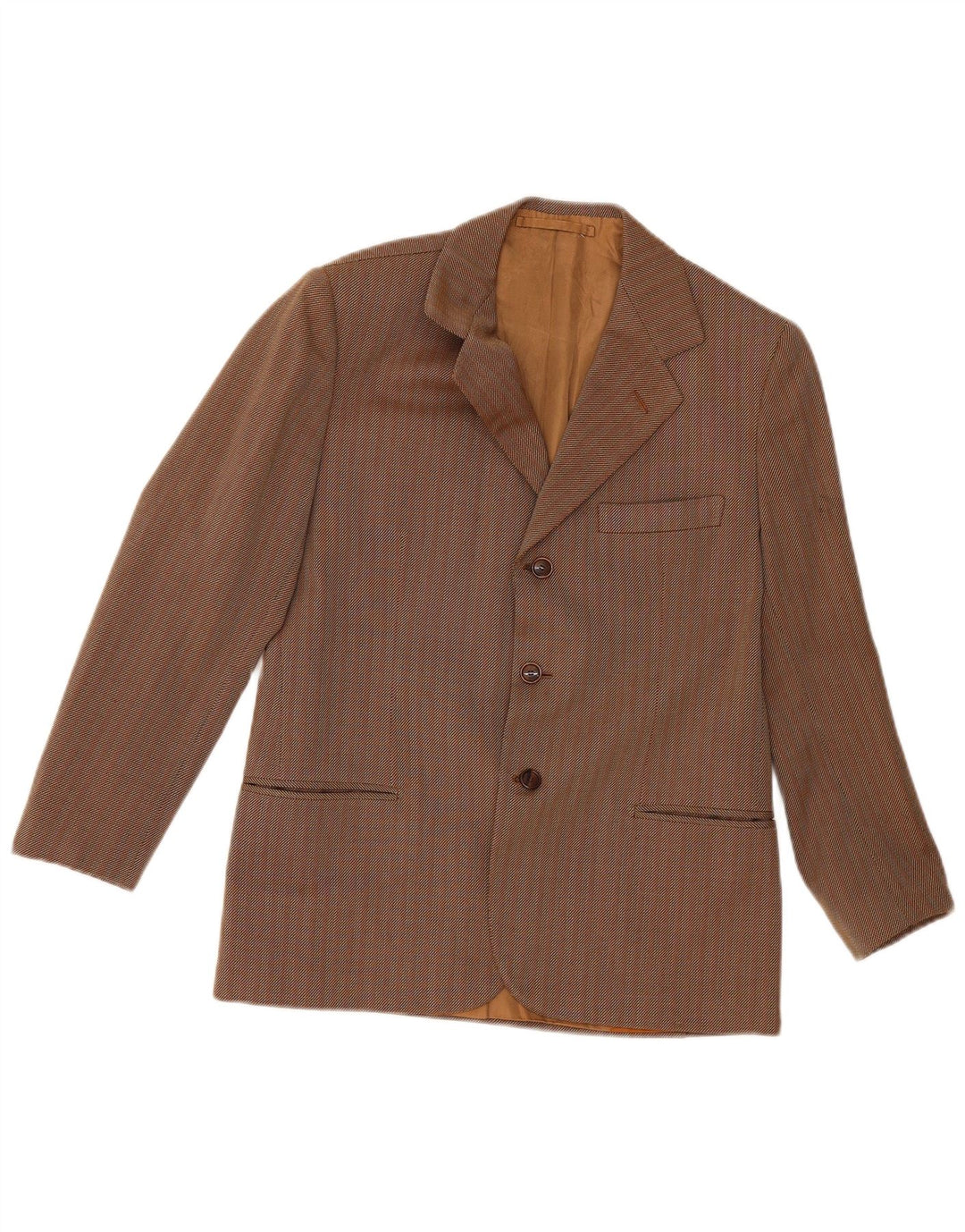 Vintage Herren 3-Knopf-Blazerjacke UK 36 Kleiner braun gestreifter Klassiker