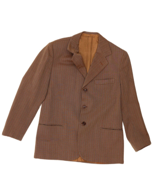 Vintage Herren 3-Knopf-Blazerjacke UK 36 Kleiner braun gestreifter Klassiker