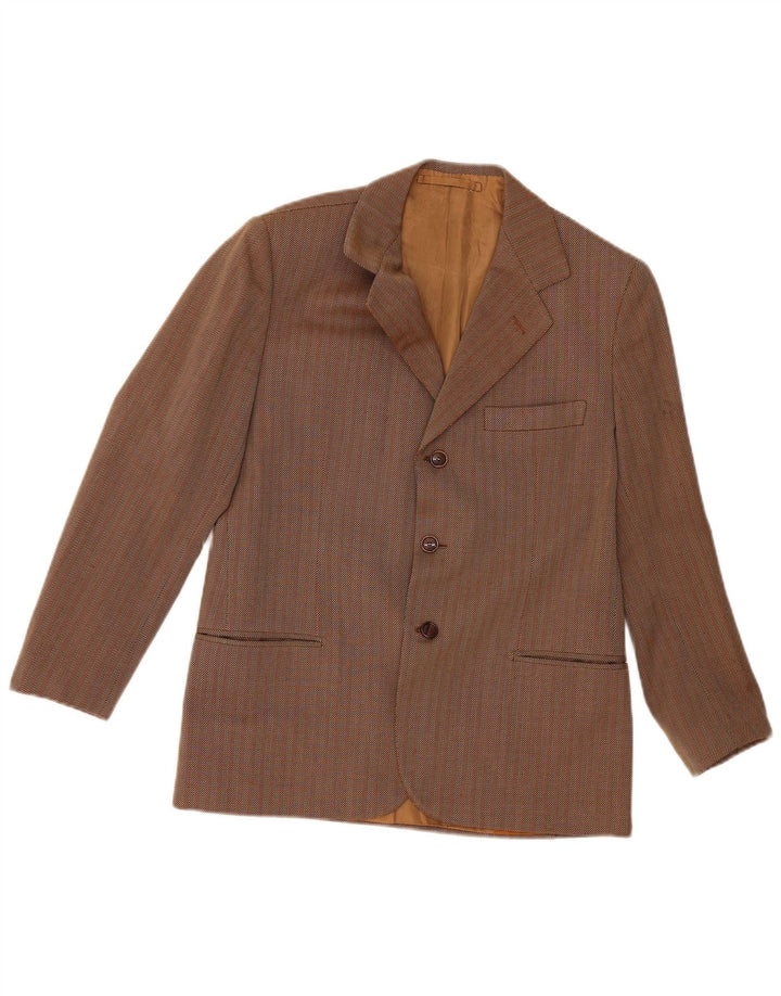 Vintage Herren 3-Knopf-Blazerjacke UK 36 Kleiner braun gestreifter Klassiker