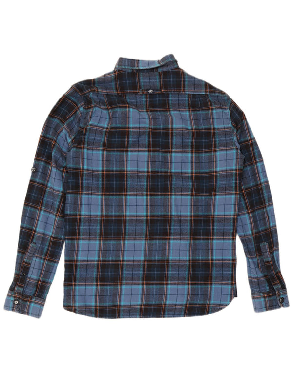 Superdry Herren-Flanellhemd XL, marineblau, kariert, Baumwolle
