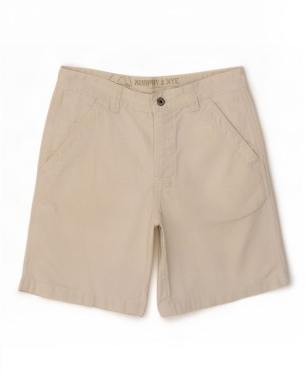 Murphy & Nye Herren-Chinoshorts W33 Medium Off White Baumwolle