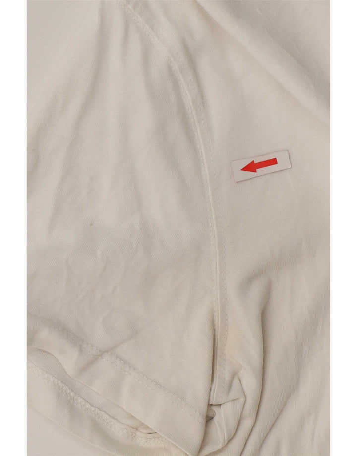 Hugo Boss Herren T-Shirt Top aus mittelweißer Baumwolle