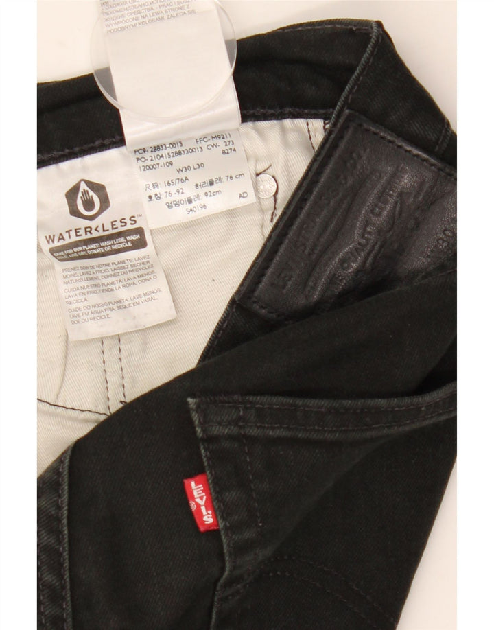 Levi's Herren Slim Jeans W30 L30 schwarze Baumwolle
