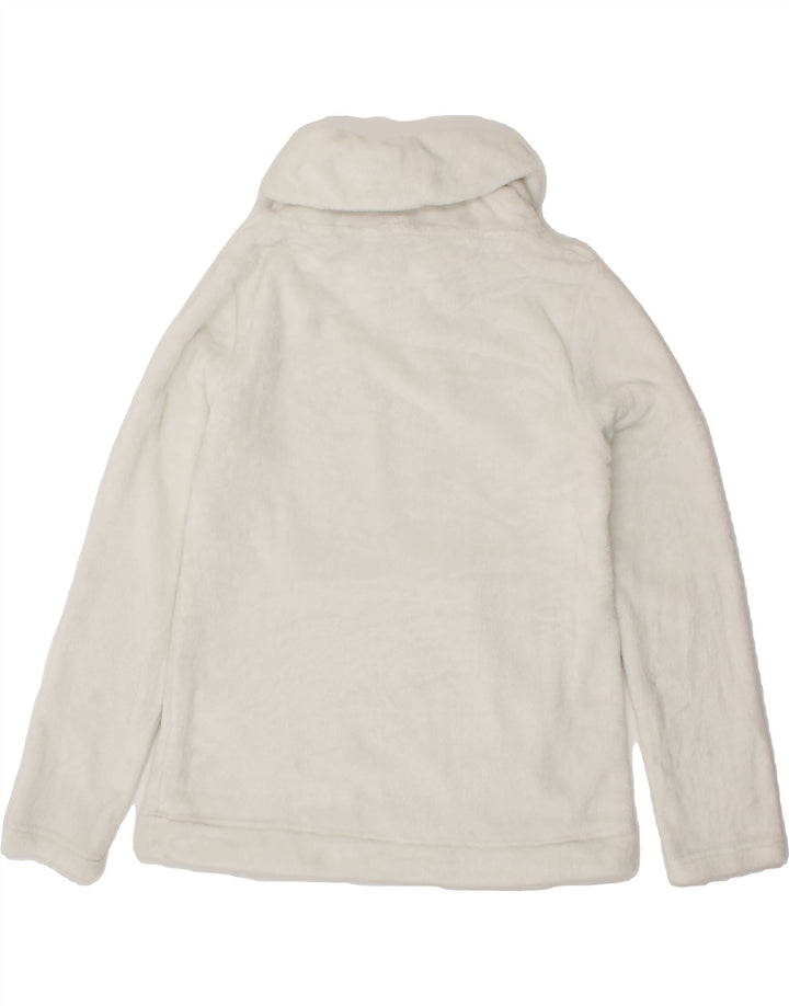 FAT FACE Womens Roll Neck Fleece Jumper UK 8 Small White Polyester Vintage Fat Face and Second-Hand Fat Face from Messina Hembry 
