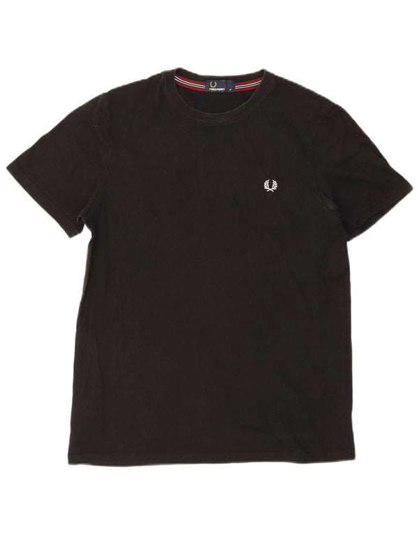 Fred Perry Herren T-Shirt Top Medium Schwarz Baumwolle