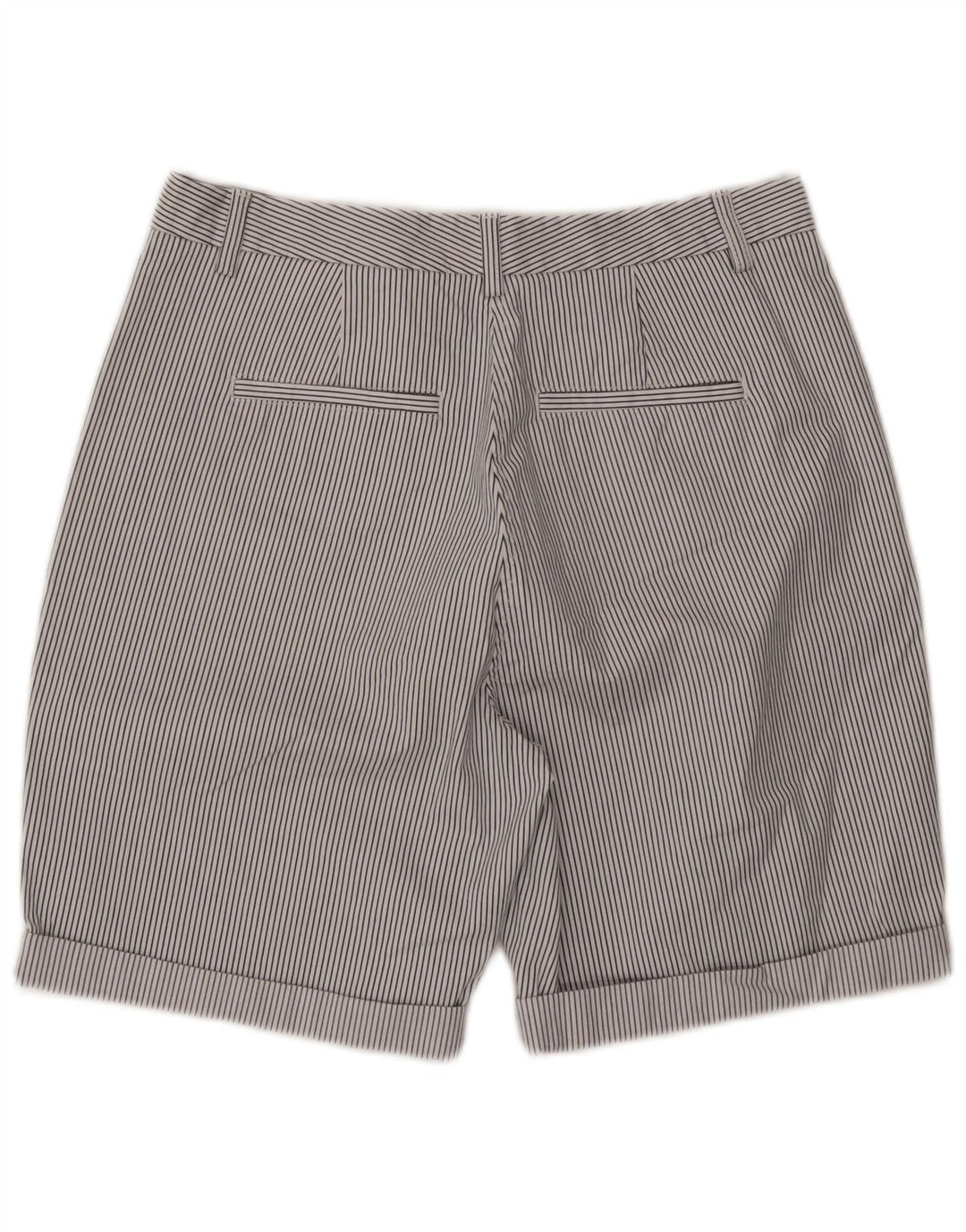 MARKS & SPENCER Damen Chinoshorts UK 12 Medium W30 Weißer Nadelstreifen