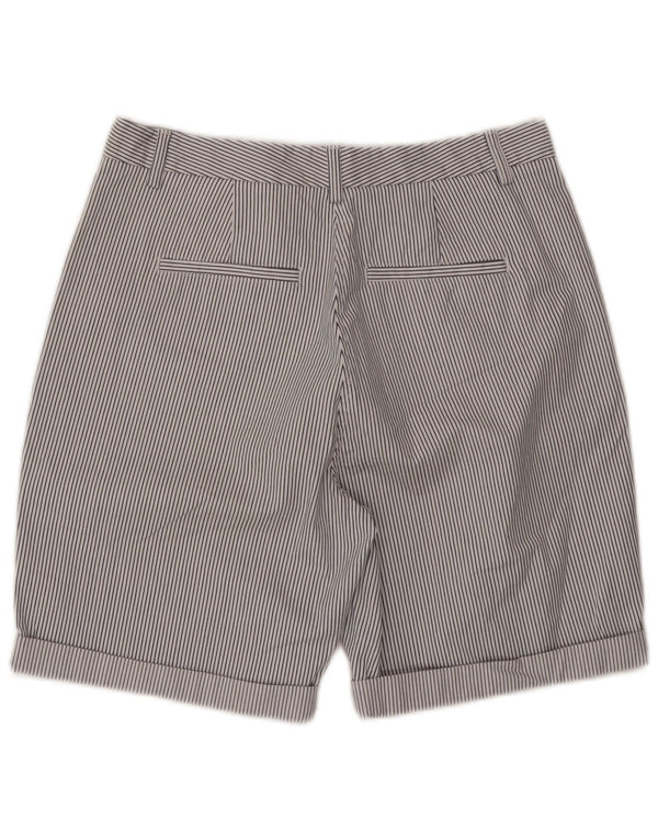MARKS & SPENCER Damen Chinoshorts UK 12 Medium W30 Weißer Nadelstreifen
