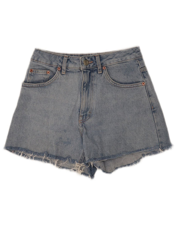 Topshop Damen Mom Denim Shorts UK 8 Small W25 Blau