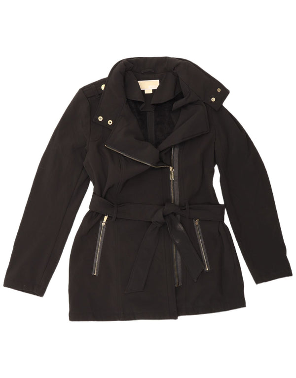 Michael Kors Damen Militärjacke UK 10 Small Schwarz Polyester