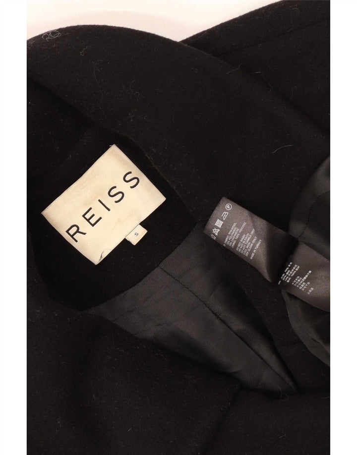 Reiss Damen Übergroßer Mantel UK 10 Small Black Wool