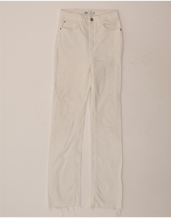Zara Damen Slim Jeans EU 36 XS W26 L32 Weiße Baumwolle