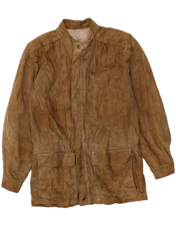 VINTAGE Mens Suede Jacket IT 48 Medium Brown Vintage Vintage and Second-Hand Vintage from Messina Hembry 