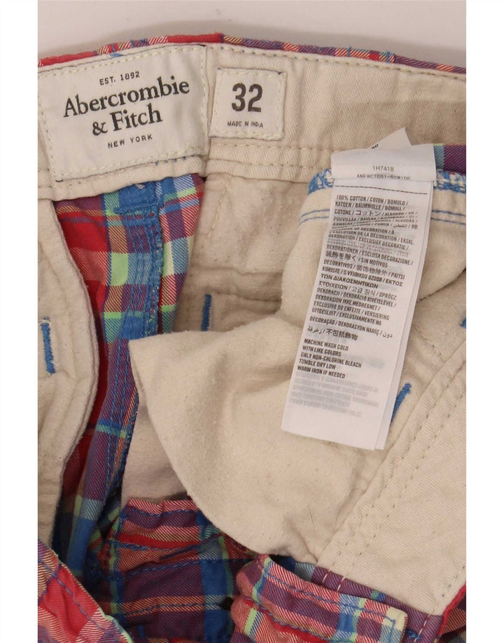 Abercrombie & Fitch Herren-Chinoshorts W32, mittelgroß, mehrfarbig, kariert, Baumwolle