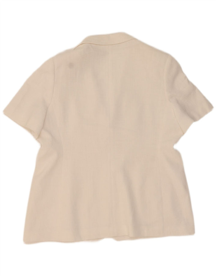 Marks & Spencer Damen Kurzarm-Blazer mit 2 Knöpfen, UK 20, 2XL, Weiß