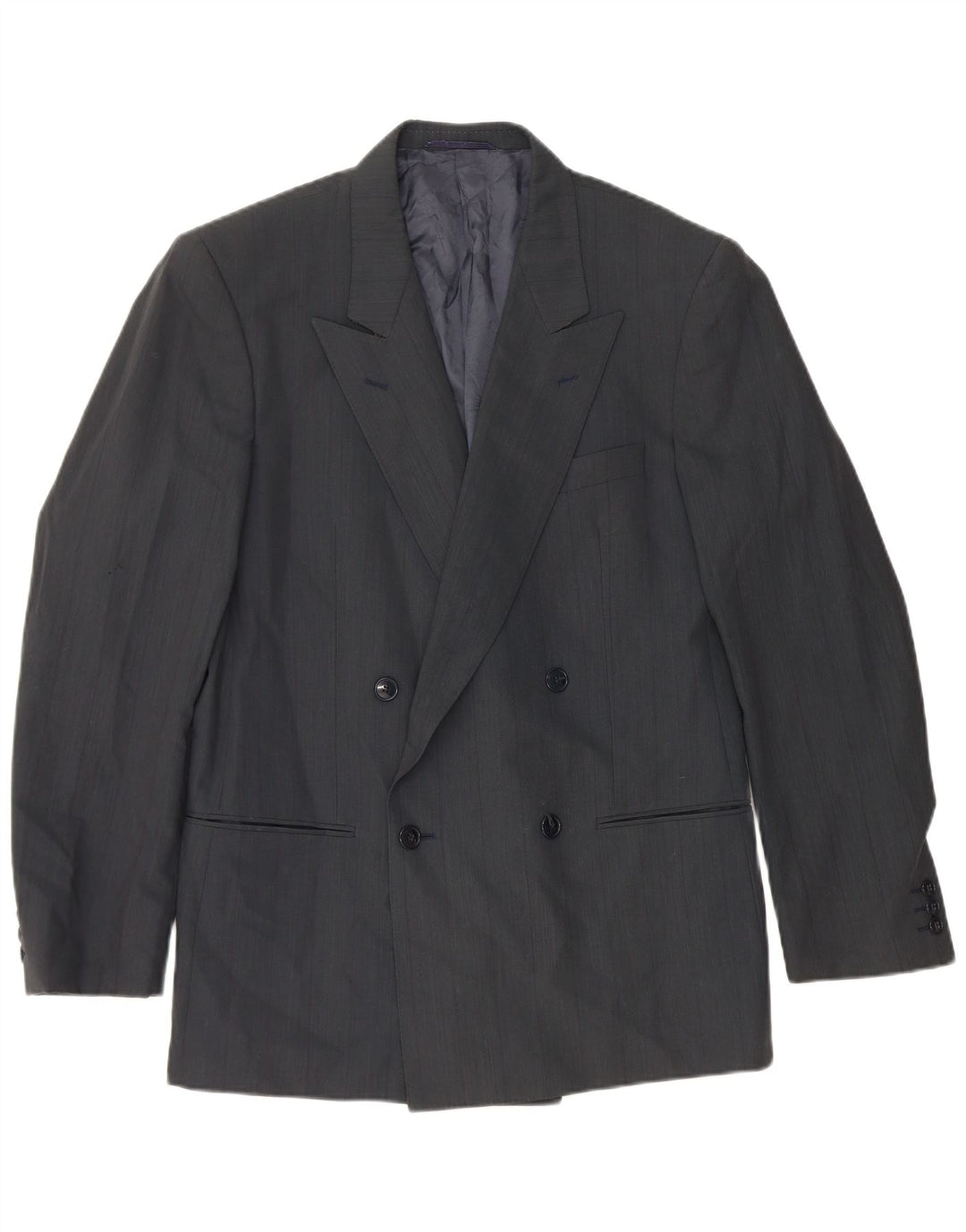 Mario Zegna Herren Zweireiher Blazer Jacke IT 48 Mittelmarineblaue Wolle