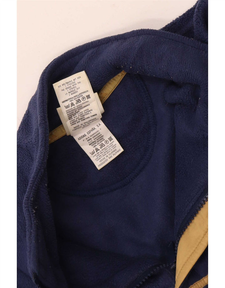 Adidas Herren-Fleecepullover mit Reißverschluss, UK 40/42, mittelmarineblaues Polyester