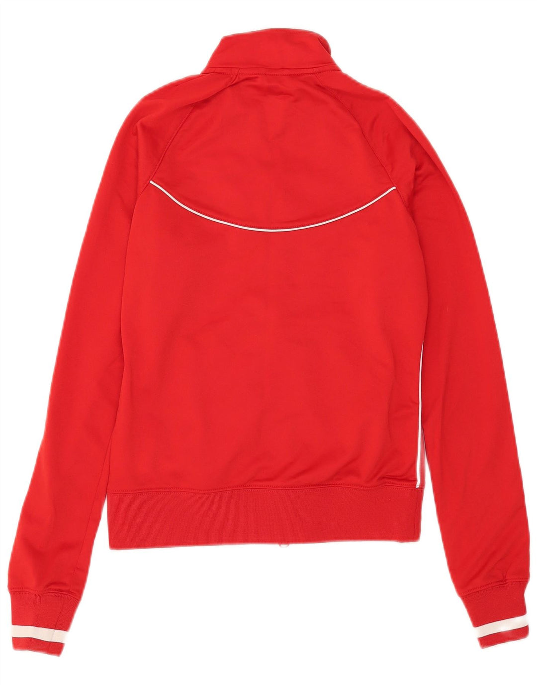 Nike Damen-Trainingsanzug-Top-Jacke UK 10/12 Mittelrotes Polyester