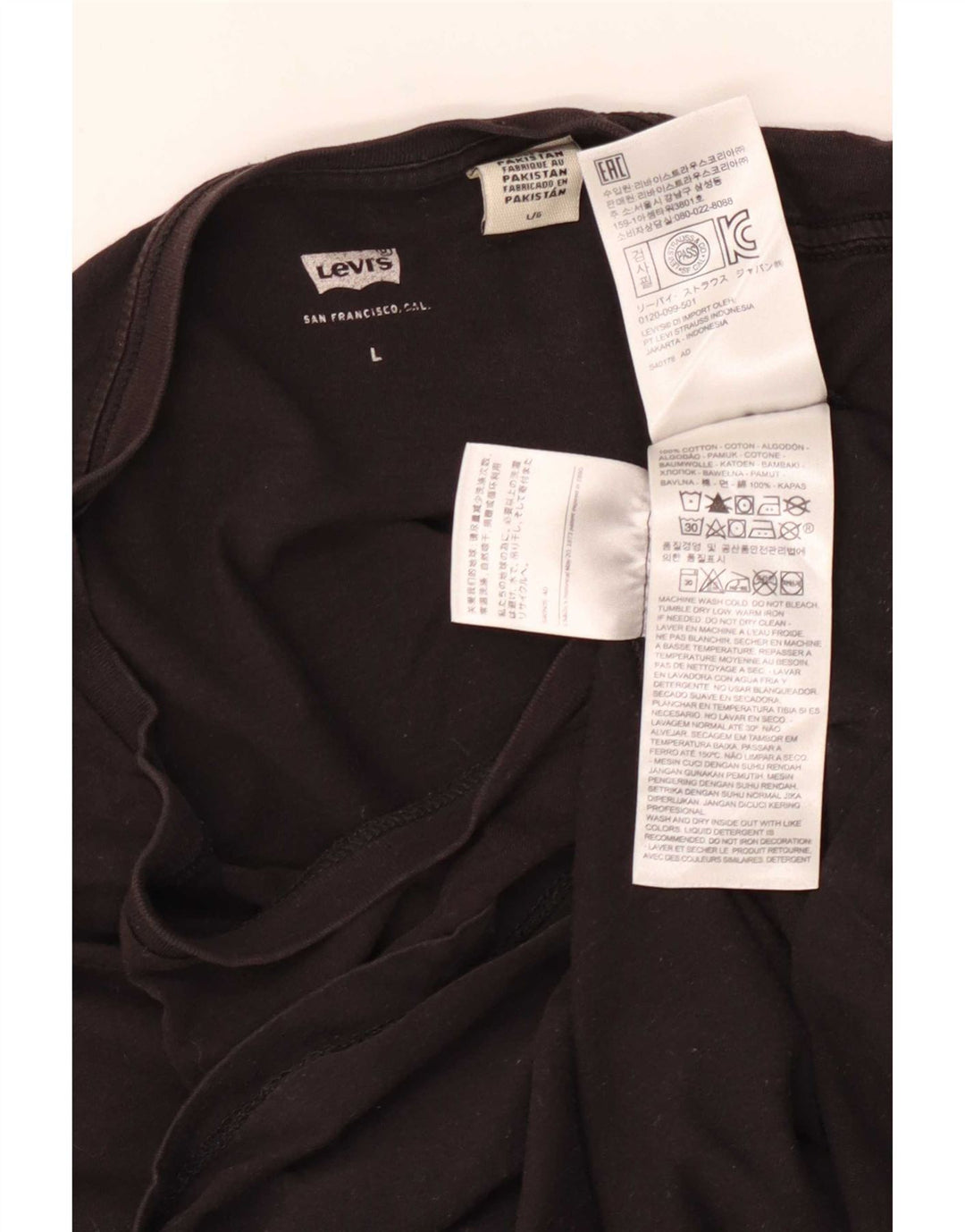 Levi's Damen Grafik-T-Shirt-Oberteil UK 14 Large Schwarz