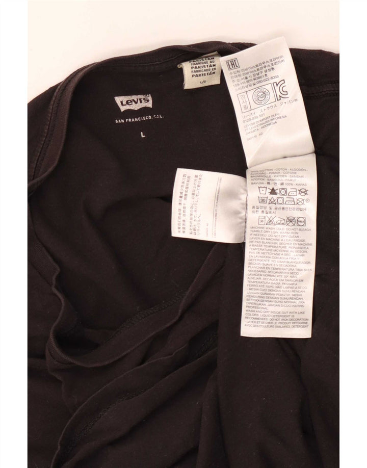 Levi's Damen Grafik-T-Shirt-Oberteil UK 14 Large Schwarz