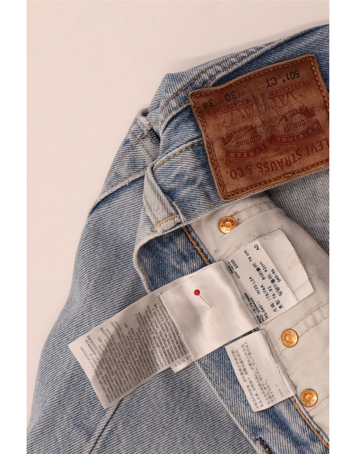 LEVI'S Herren 501 CT Straight Jeans W30 L30 Blaue Baumwolle