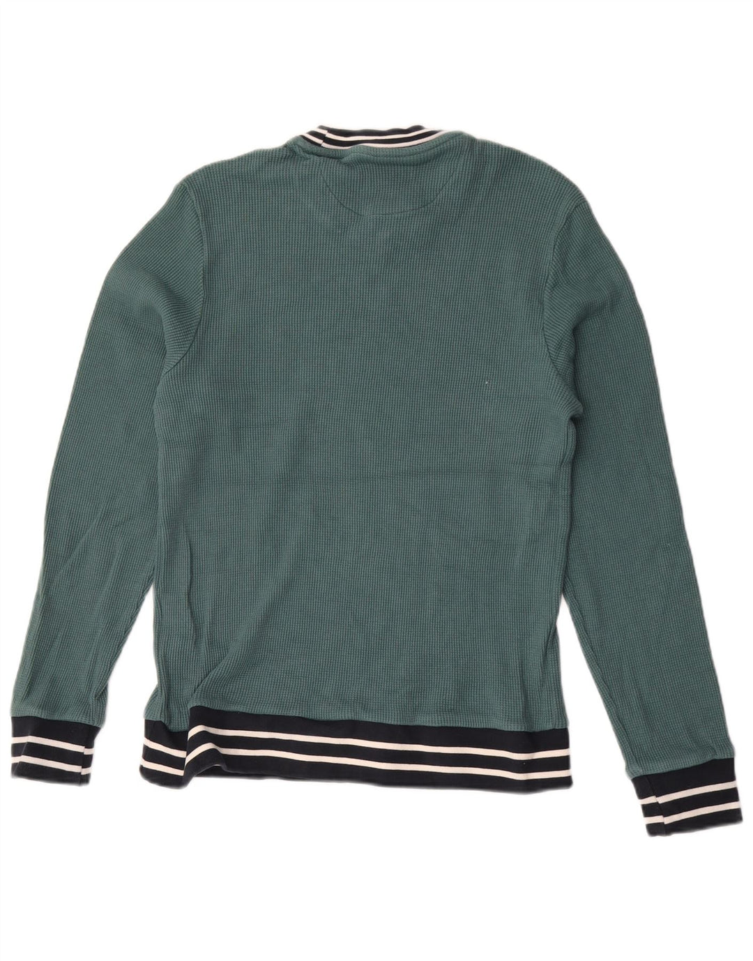 Farah Herren-Sweatshirt-Pullover, mittelgrün, gestreift, Baumwolle