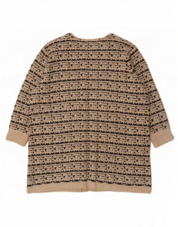 Joe Browns Damen Longline Open Cardigan Pullover UK 32/34 5XL Beige gestreift