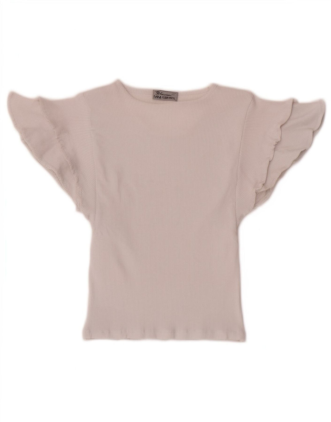 Zara Damen Crop Batwing Bluse Top UK 8 Small Weiße Baumwolle