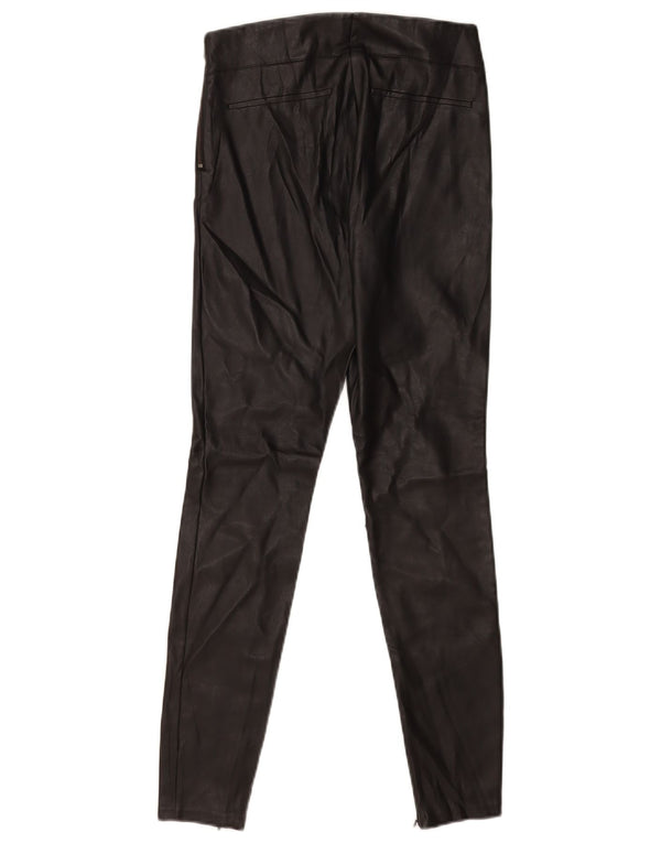 Zara Damen Trafaluc Kunstleder Leggings UK 8 Small Schwarz Polyester