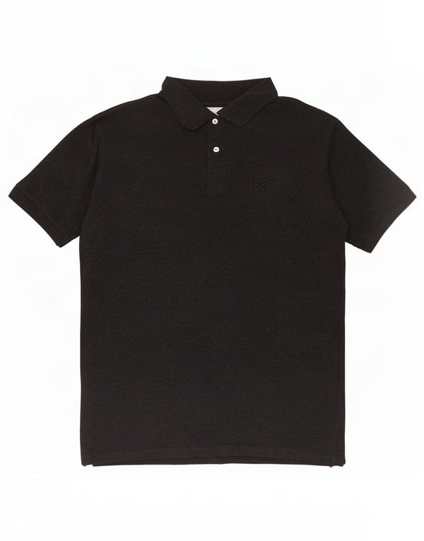 Reebok Herren-Poloshirt, groß, schwarze Baumwolle