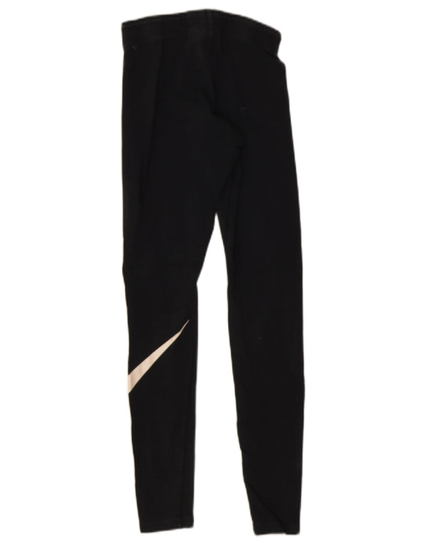 Nike Womens Graphic Leggings UK 4 XS Schwarz Baumwolle