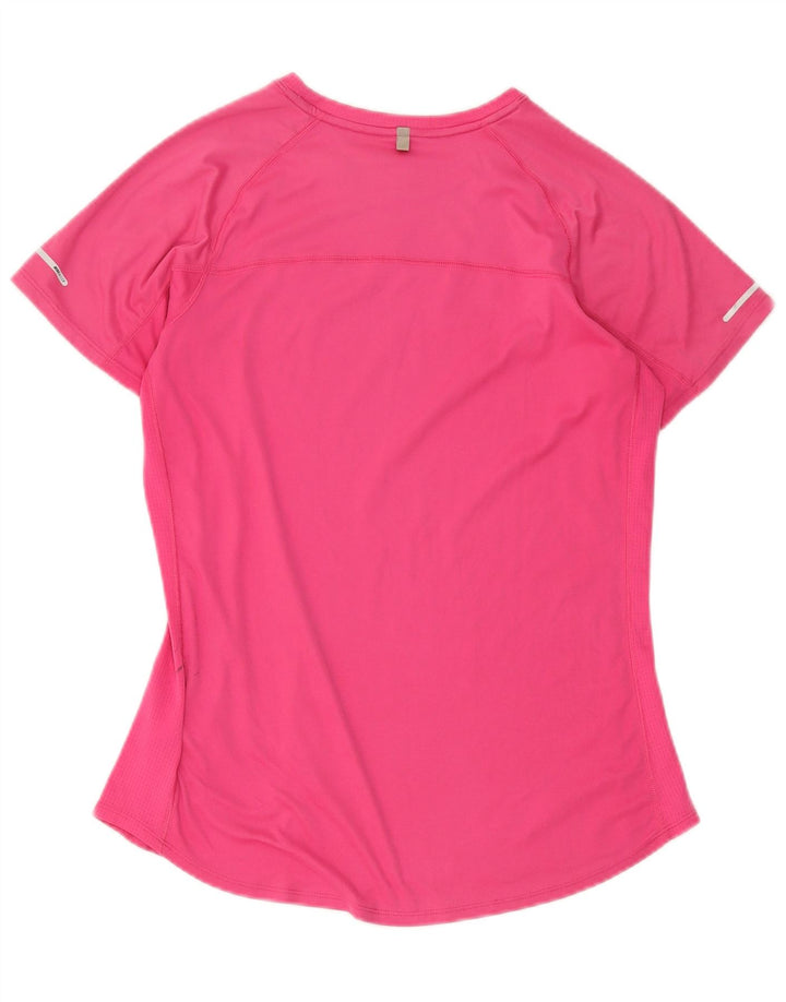 Nike Damen Dri Fit T-Shirt Top UK 14 Mittelrosa Polyester