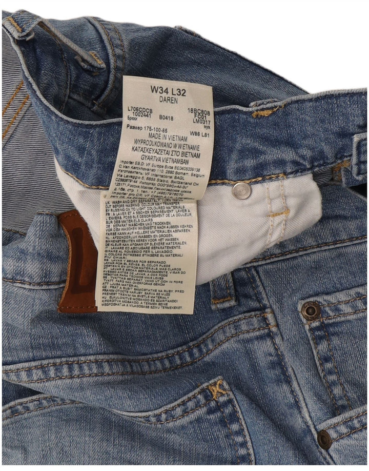 Lee Herren Daren Straight Jeans W34 L32 Blaue Baumwolle