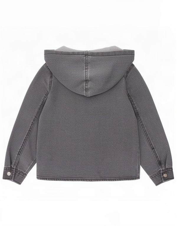 Dkny Jungen-Jeansjacke mit Kapuze, 5–6 Jahre, graue Baumwolle