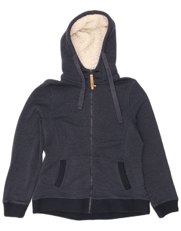 Weird Fish Damen-Kapuzenpullover mit Reißverschluss, UK 14, Größe L, Marineblau, Polyester