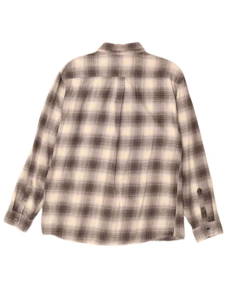 MARKS & SPENCER Herren-Flanellhemd mit normaler Passform, groß, grau kariert, Baumwolle