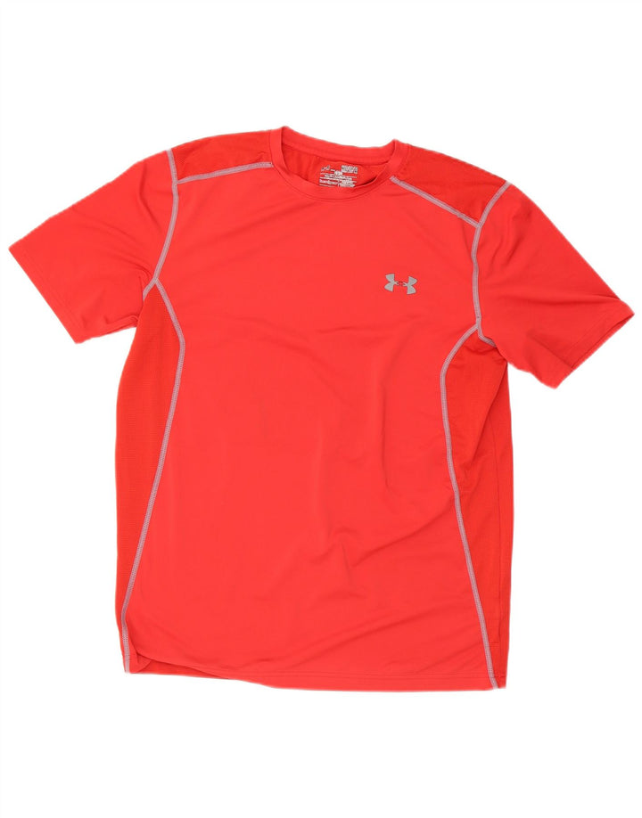 Under Armour Herren Heat Gear T-Shirt Top Mittelrotes Polyester