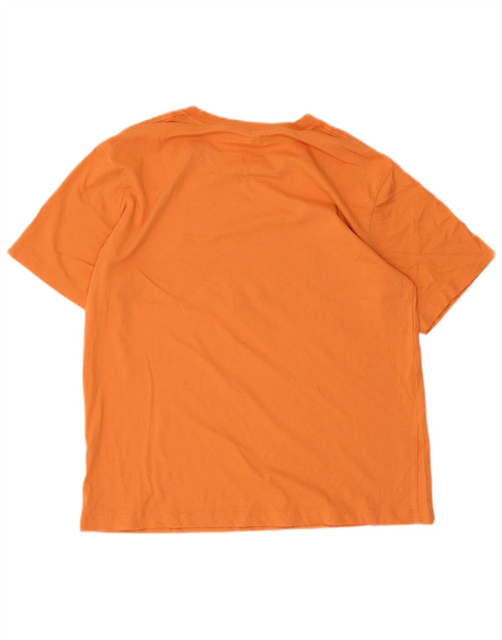 Champion Womens Graphic T-Shirt Top UK 12 Mittelorange Baumwolle