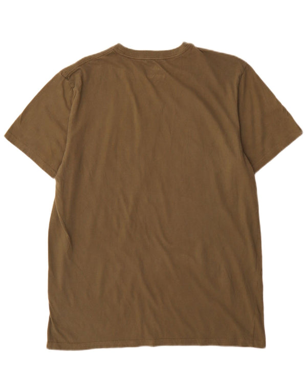 Adidas Herren Golf Graphic T-Shirt Top Large Khaki Baumwolle