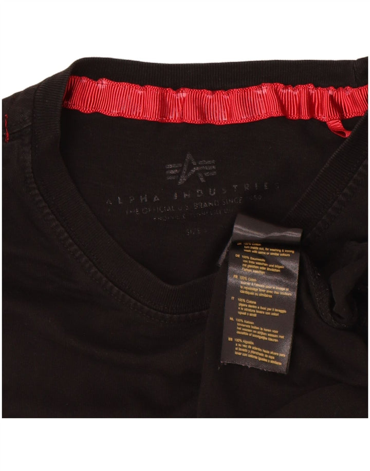 Alpha Industries Herren-T-Shirt mit Grafik, Größe S, schwarze Baumwolle